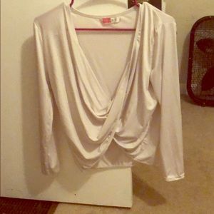 Low cut white blouse